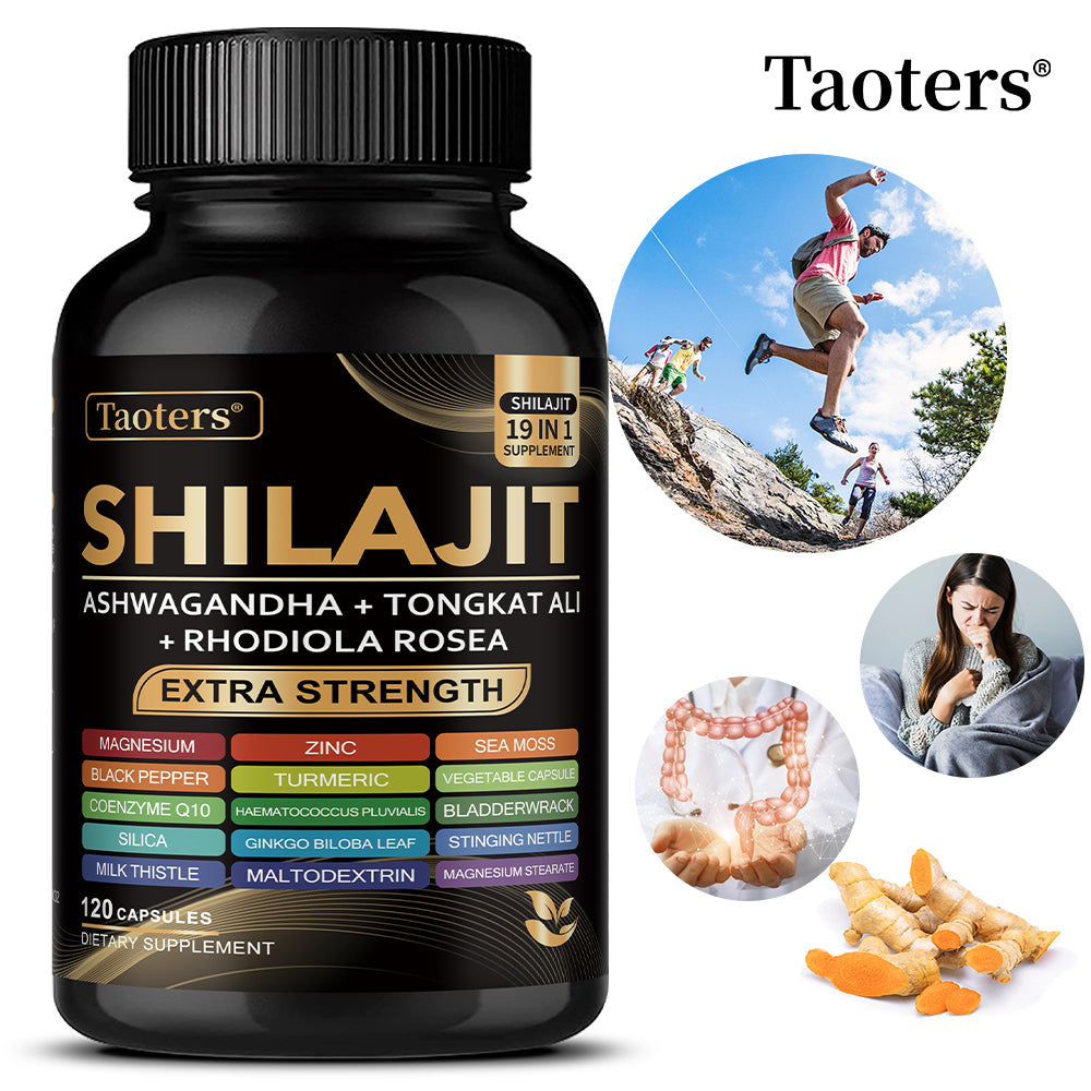 Taoters®  Pure Himalayan Shilajit C apsules (19-in-1) – Extra Strength Complex with Ashwagandha, Tongkat Ali & Rhodiola Rosea for Peak Energy & Vitality